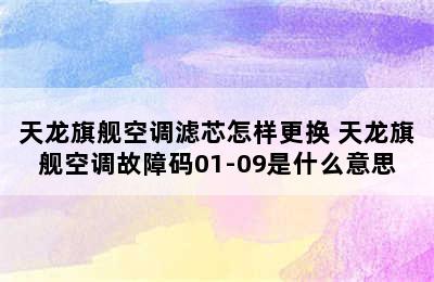 天龙旗舰空调滤芯怎样更换 天龙旗舰空调故障码01-09是什么意思